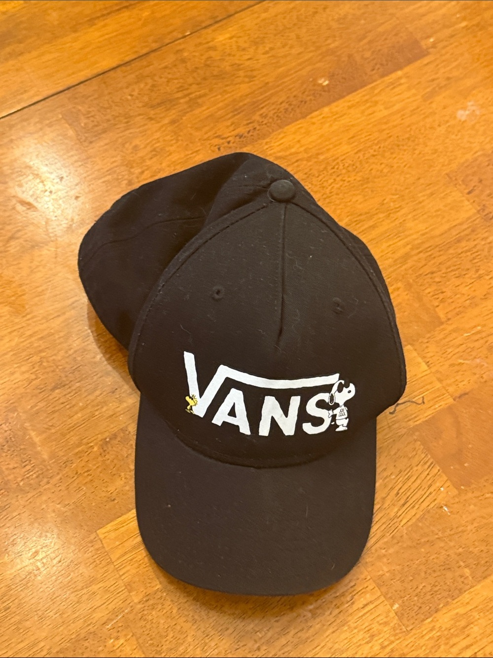 Peanuts x Vans Black Baseball Cap with White Logo